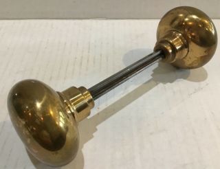 Antique Vintage Solid Brass Door Knob Set With Spindle