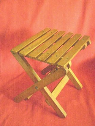 Vintage Small Fold Up Wooden Stool