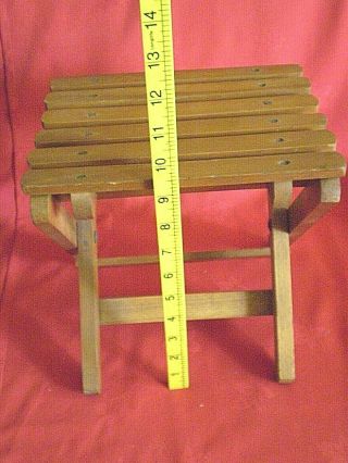 VINTAGE SMALL FOLD UP WOODEN STOOL 2