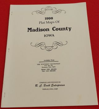 1998 Plat Maps Of Madison County Iowa - Book Published By Winterset Madisonian