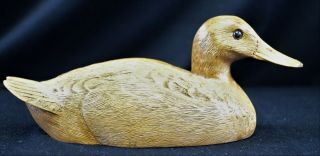 1982 American Wildlife Craft Tex CANVAS BACK HEN Duck Decoy Figurine Signed 3
