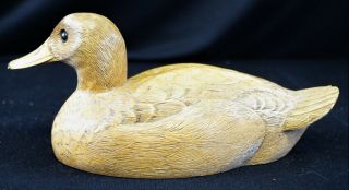 1982 American Wildlife Craft Tex CANVAS BACK HEN Duck Decoy Figurine Signed 5