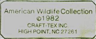 1982 American Wildlife Craft Tex CANVAS BACK HEN Duck Decoy Figurine Signed 7
