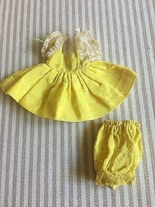 Vtg Yellow White Polka Dot Dress 8 " Dolls Ginny Or Ginger