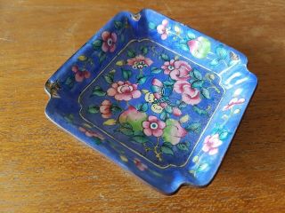 Late 19th/early 20th Century Chinese Lacquered Enamelled Copper Pin Dish