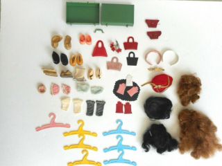 Vintage Vogue Ginny Doll Hangers Purses Shoes Socks Wigs Clone Muffie Alex Pam