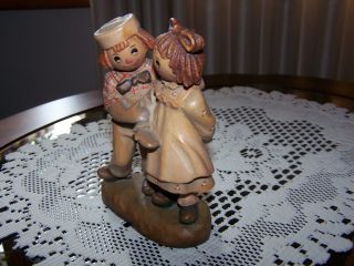 Vintage 1976 ANRI ITALY Raggedy Ann & Andy Bobbs - Merrill Co wood carved figurine 6