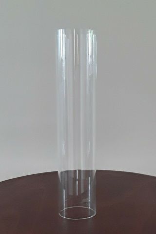 Small Vintage Straight Glass Chimney For Oil Lamp,  Base 1 " 75 / 44 Mm