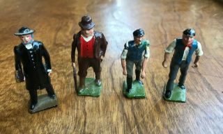 4 Vintage Antique Britain Ltd Metal Die Cast Iron Miniature Men Figurines