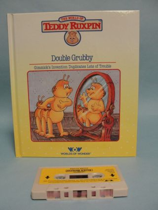 VINTAGE TEDDY RUXPIN BOOK AND CASSETTE “DOUBLE GRUBBY” 1986 2