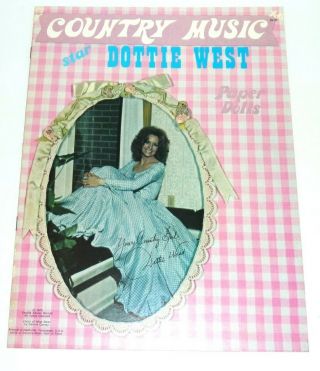 Vintage Country Singer Music Star Dottie West Paper Dolls Book Uncut 1973
