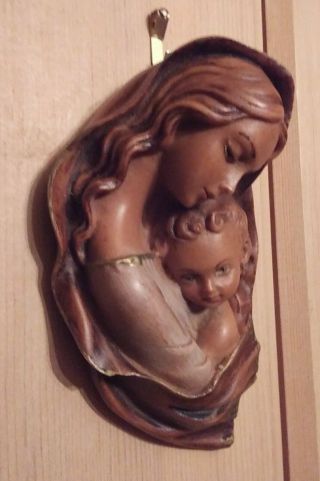 Vintage Madonna And Child Made In Italy By Rr Roman,  Resin