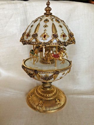 Franklin House Of Faberge Porcelain Musical Egg Carousel