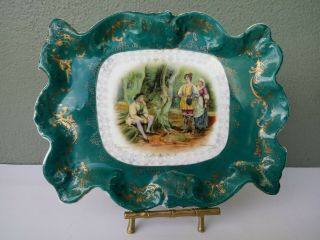Antique Victoria Carlsbad Austrian Pottery Porcelain Tray