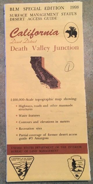 Usgs Blm Edition Topographic Map California Death Valley Junction Desert Dist