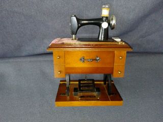 Vintage Joan Wilson Sewing Machine Music Box,  Plays Buttons & Bows