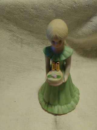 Enesco Growing Up Birthday Girls Age 11 Blonde Green Dress Figurine No Box