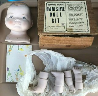 Vintage Shackman Byelo Style Bisque Doll Kit Head And Limbs
