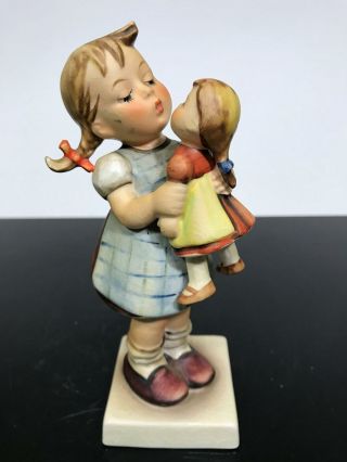 Vtg Goebel Hummel Germany Kiss Me Girl W/ Doll Art Statue Figurine 311