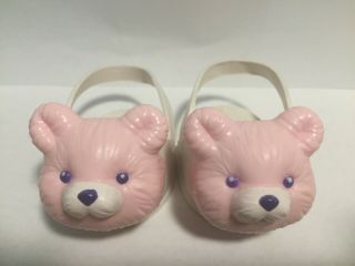 Vintage Cpk Cabbage Patch Kids Accessories Doll Shoes 1997 Pink Bear Slippers