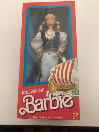 Vintage Barbie Doll Icelandic 1st Edition Dolls World 1986 3189 Nib Mib Mattel
