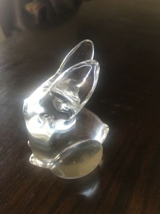 Hand Blown Glass Crystal Bunny Rabbit Figurine Heavy