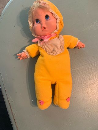 Vintage 1972 Mattel Cry Baby Beans Doll Drink Open Mouth Bib