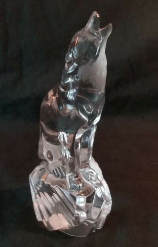 1994 Lenox German Fine Crystal Wolf Figurine Keeper Of The Wild Animal Germany