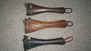 Nr - 3 Antique,  Fancy Wood Violin Tailpieces,  W/metal Screws & Clips ??