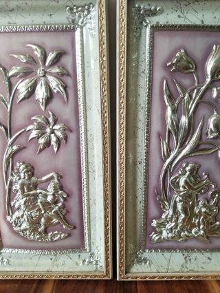2 Vintage 1950 ' s Four Seasons by METALCRAFT Wall Art Pictures Blush Pink Nursery 2