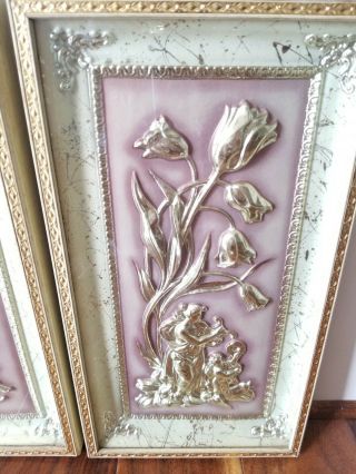 2 Vintage 1950 ' s Four Seasons by METALCRAFT Wall Art Pictures Blush Pink Nursery 4