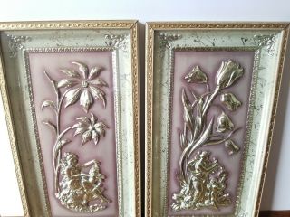 2 Vintage 1950 ' s Four Seasons by METALCRAFT Wall Art Pictures Blush Pink Nursery 6