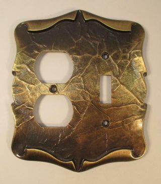 Vintage Amerock Carriage House Antique Brass Combo Switch Plate Outlet Cover 4