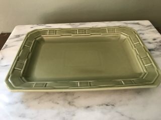 Longaberger Woven Traditions Sage Green Rectangle Serving Platter Tray 13” X 9” 2
