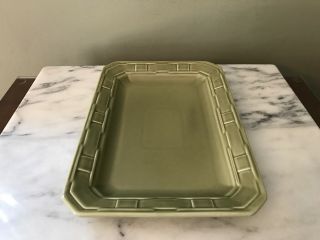 Longaberger Woven Traditions Sage Green Rectangle Serving Platter Tray 13” X 9” 3