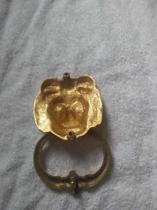 Vintage Lion ' s Head Door Knocker cast brass? 7 INCHES LONG 2