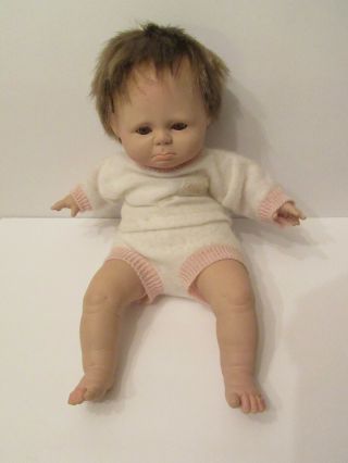 Vintage 1984 Berjusa 15” Lifelike Baby Doll Pouting Face - Realistic,  Soft Body
