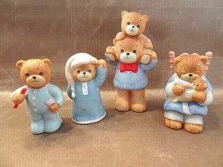 Lucy & Me By Enesco - Bear Family With Mom & Baby,  Dad,  And Three Cubs 1985