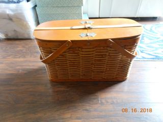 Extra Vintage Hawkeye Woven Wood Refridgerator Basket It Is Picnic Time