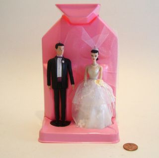 1997 Hallmark Barbie and Ken Wedding Ornament Cake Topper 2
