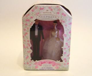 1997 Hallmark Barbie and Ken Wedding Ornament Cake Topper 6