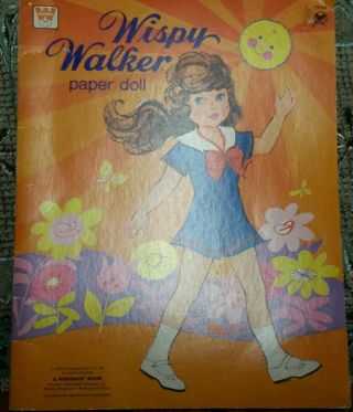 Vintage 1976 Wispy Walker Paper Doll - Uncut,  Uneeda Doll Company A Whitman Book