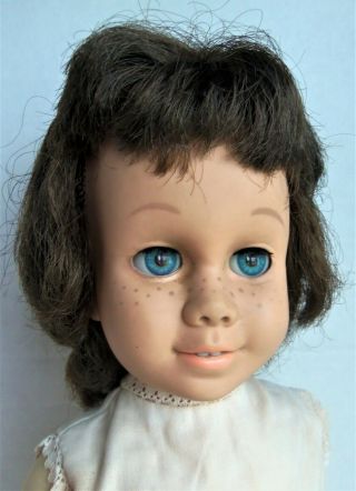Mattel Vintage 20 " Chatty Cathy As Found,  Brown Hair,  Blue Eyes,  Soft Face