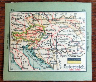 Antique Small Stamp Album Map - Austria (austro - Hungary Shown) – (se1)