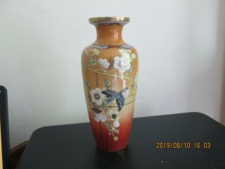Antique Vintage Japanese Satsuma Vase Hand Painted Bird & Flowers