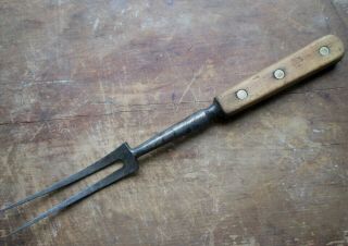 Vintage /antique Lamson Carbon Steel Fork 5 " Tine Chef 