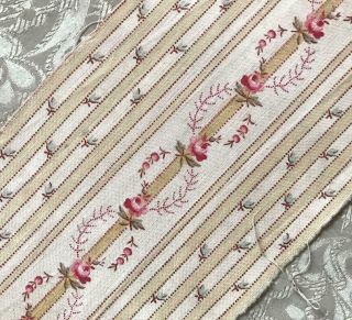 FRAGMENT ANTIQUE FRENCH COTTON c1910s SMALL SCALE ROSES 309 4