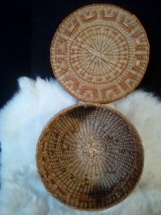 Woven Sweetgrass Basket With Lid Tight Woven Round Trinket Box 0ld 5