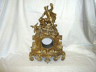 Vintage Antique French Gold Gilt Spelter Ormalu Man Figure Clock Case/holder