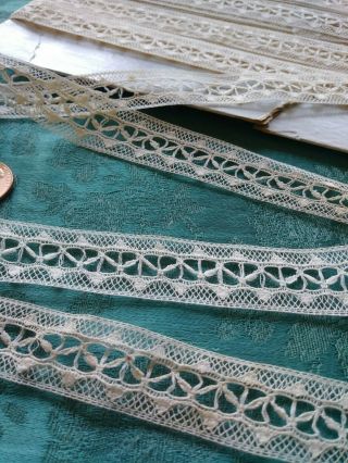 Wow.  Intricate French Antique Lace Val Trim 3.  5 Yards Cotton